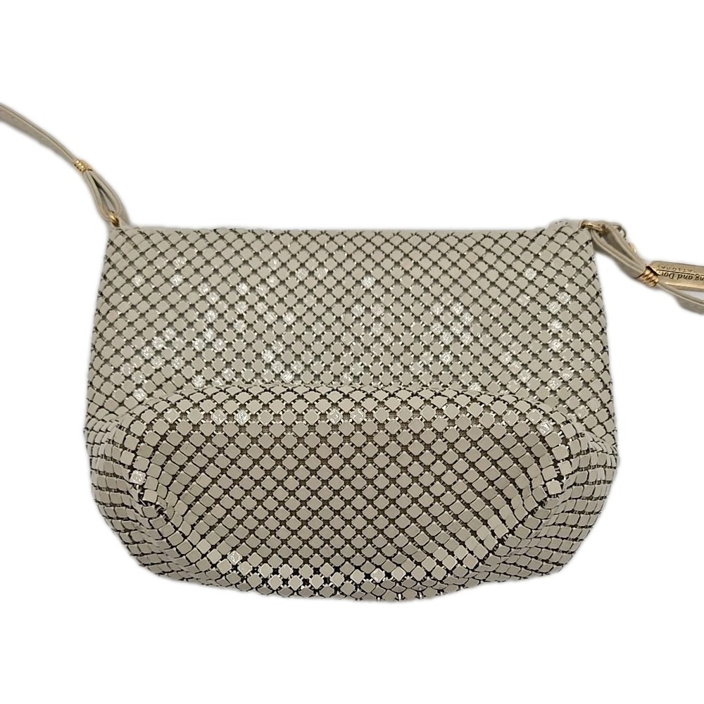 Whiting &‎ Davis International Chainlink Mesh Crossbody Shoulder Purse Vtg Taupe